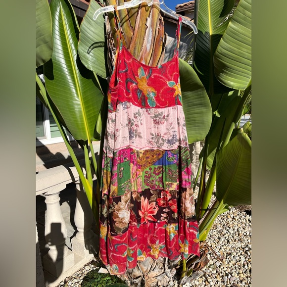 Etc. Layered Sundress Cotton Farm Rio Style Colorful Lightweight Vacation Boho - Picture 2 of 8